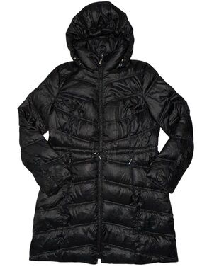 Ellen Tracy Hooded Down Puffer Coat with cinched waist - Women’s XS - Black